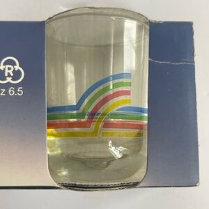 Vintage Rainbow Drinking Glasses X 3 By Avir Italy Weighted Lowball Juice Retro